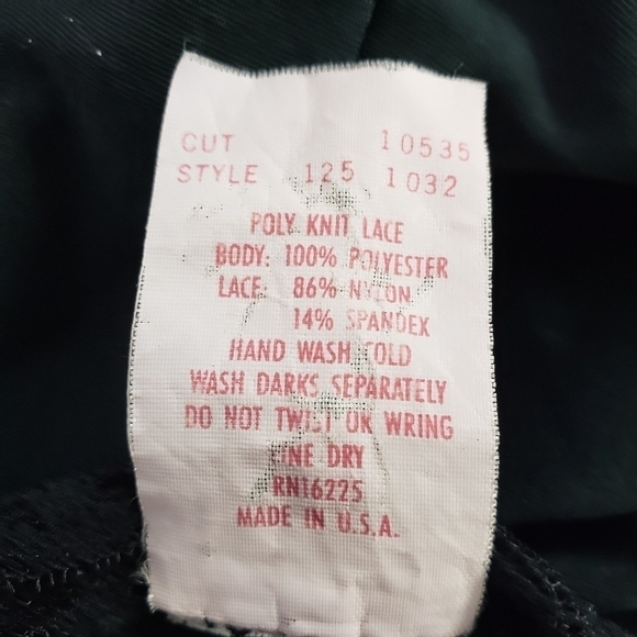 Vintage Delicates Teddie Black L USA Black with Lace Snaps Crotch VGUC - Picture 9 of 12